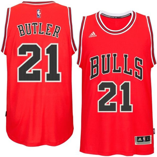 Men's  Bulls #21 Jimmy Butler 2014-15 New Swingman Road Red Jersey